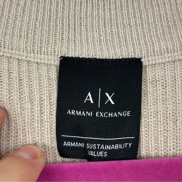 A/X Armani Exchange Men’s Cotton Collegiate V-Neck Ribbed Cardigan Large NWT - Picture 7 of 13